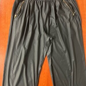 Black Pants with Gold Zipper Accents faux leather cool